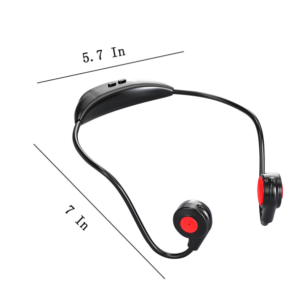 Nya Bluetooth hörlurar för benledning Nya True Stereo On-ear Fitness Löpsport Hörlurar 14,5x12,6x4,3cm Röda