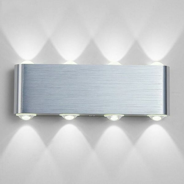 LED Vägglampa 8W Modern Aluminium LED Vägglampa Väggbelysning inomhus Vägglampa Nattlampor (Cool White)