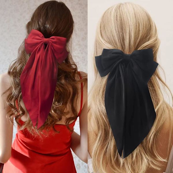 3 kpl Suuret Silkkisen Satiinin Hiusnauhat Naisille, Suuret Hiuspanta Nauhat Tytöille, Pitkät Hiusleikkeet, Ranskalainen Hiuspanta, Söötti Kawaii Jousi Hiusneula, Lolita Hiukset