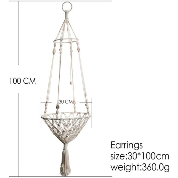 Katt Hängmatta Macrame Hängande Säng Djur Sovplats Boho Stil (Diameter 30cm)