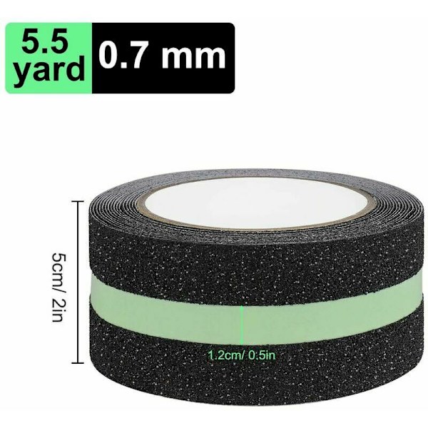 Självlysande film, halkfri tejp, 5 m x 5 cm (1 st)