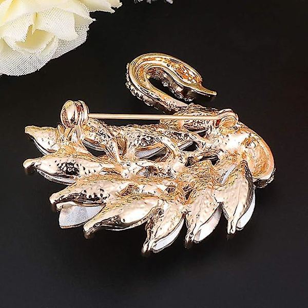 Broschnål Svanform Legering Zirkonplagg Plaggnål Brosch Mode Emalj Kristall Rhinestones Corsage För Kvinnor Dam Smycken Present