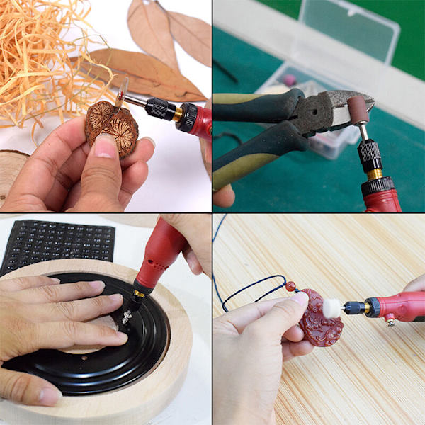 Mini borrmaskin roterande verktyg LED sladdlös mini borrmaskin USB uppladdningsbar DIY polering skärning