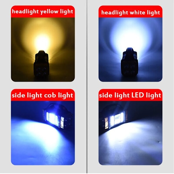 Solcellsladdad LED-ficklampa med USB-laddning, ficklampa COB-arbetslampa, vattentät sollampa för utomhuscamping