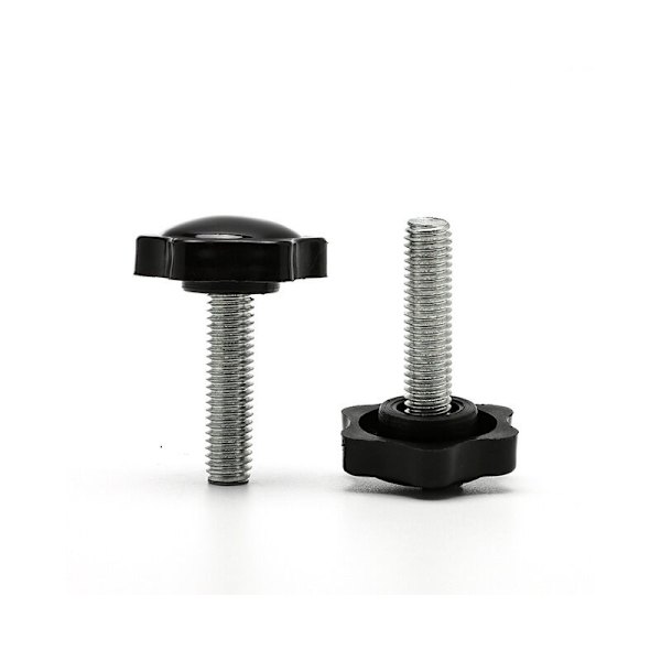 6PCS M8 x 40mm gängad stjärnknapp fästelement skruvsats svart