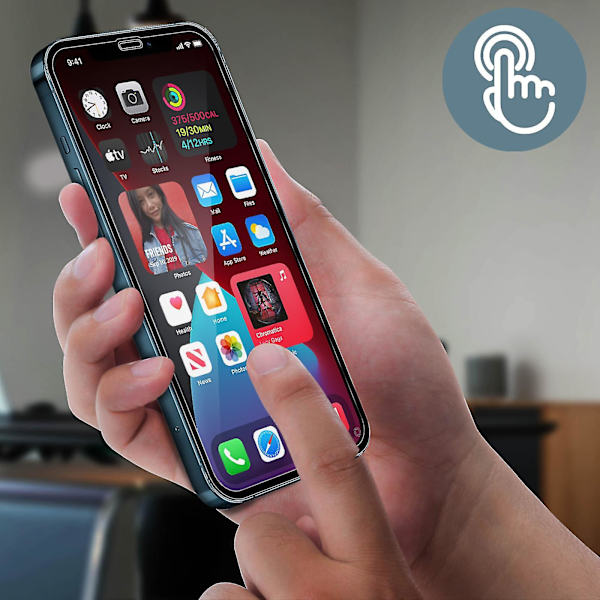 Skärmskydd för Apple iPhone 12 Mini Fingeravtrycksresistent - Svart-1