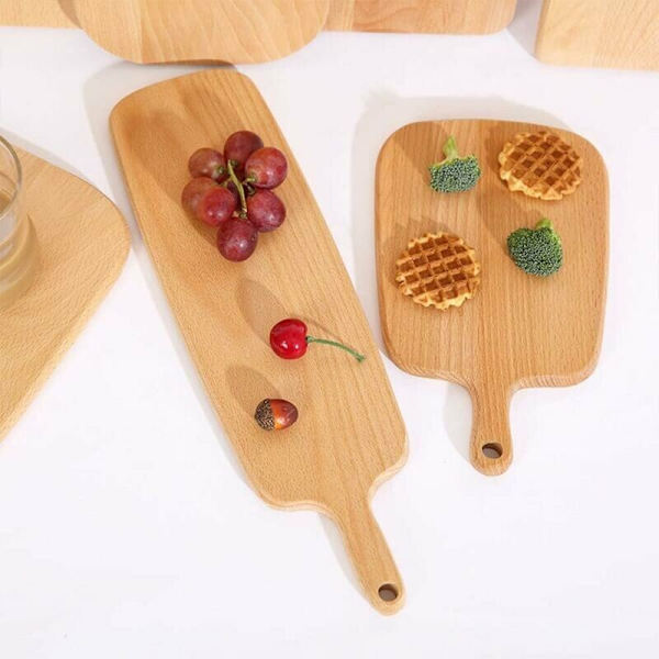 Skärbräda i trä – Skärbräda i trä för kött, ost, bröd, grönsaker och frukt – Slaktarblock, 26,5 x 16 x 1,5 cm