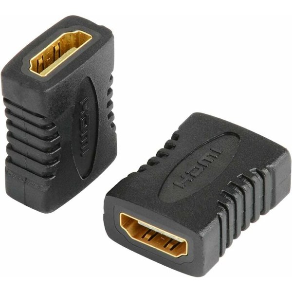 HDMI-kopplingsadapter, 2-pack guldpläterad hona till 4K HDMI hona HDMI-förlängningskoppling, 3D 4K Arc Ethernet-stöd