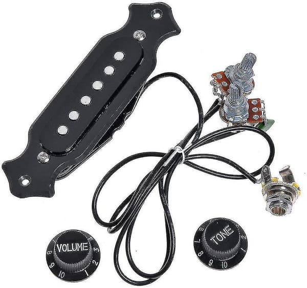 Elektrisk cigarrlådegitarr förkopplad pickup-sele 6-strängad med volym- och tonkontroller