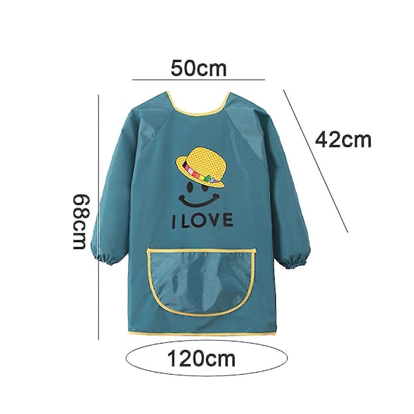 Konst Smock Förkläde För Barn Skola Söt målning Vattentäta Förkläden-26（XL，style1）