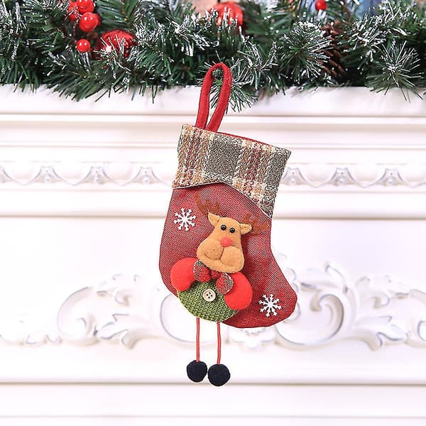 Julstrumpa Mini Sock Tomte Godis Presentpåse Julgran Hängande Dekoration