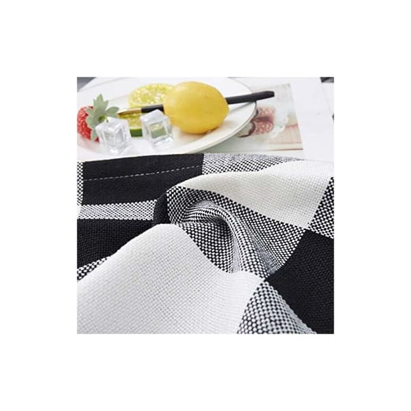 Rutig örngott 2-pack skrynkelresistent andningsbart linne med dold dragkedja 45x45cm