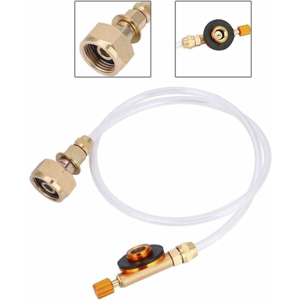 Adapter til genopfyldning af gasbeholdere, delikat kobber, holdbar, letvægts, kompakt campinggasadapter, flad gastank til hjemmetank