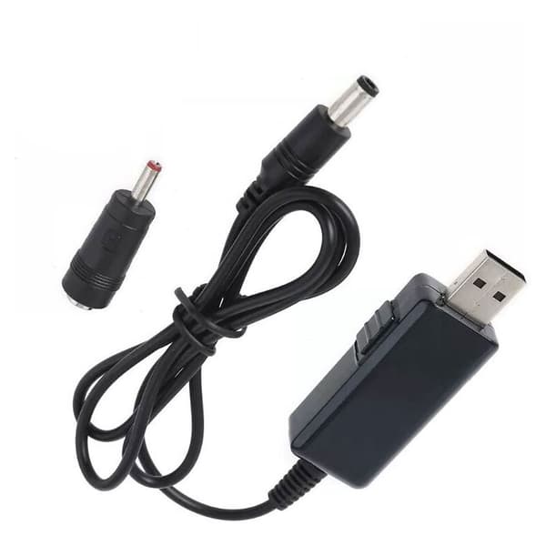 USB Boost Converter DC 5V til 9V 12V USB Boost Converter Kabel + 3.5x1.35mm Strømadapter/Oplader Stik??T/Strømomformer 1 stk