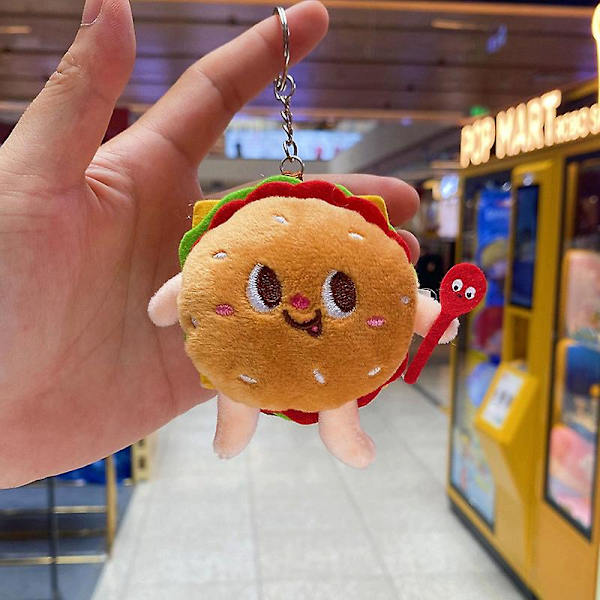 Hänge-plysch leksak Hamburger skolväska prydnad nyckelring Tecknad Ragdoll DollE