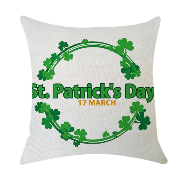 St. Patrick's Day Kuddeöverdrag i Bomullslinne, Dekorativ Kudde för Soffa, Heminredning