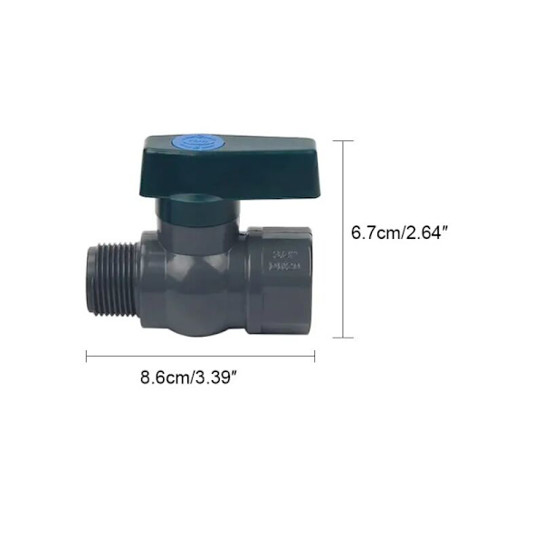 Stik PVC vandtanke hane 3/4 tommer PVC regnvandstønde med skotfitting og slange adapter（G 3/4）