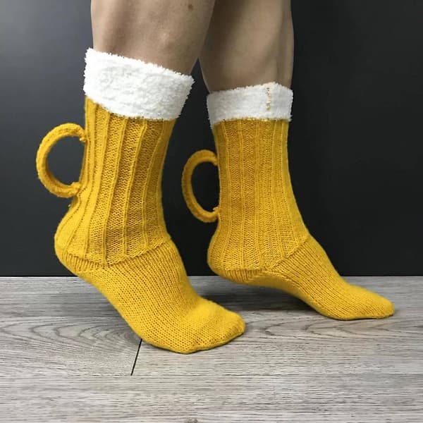 3D-ölglasstrumpor Söta vintervarma golvstrumpor Unisex