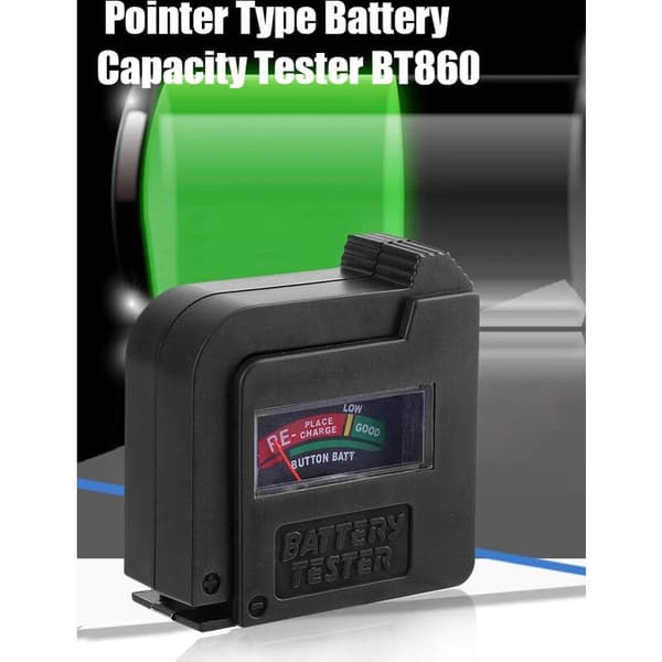 BT860 Bærbar, let, universel batterispændingstester til 1,5V/AA/AAA/9V knapcellebatterier