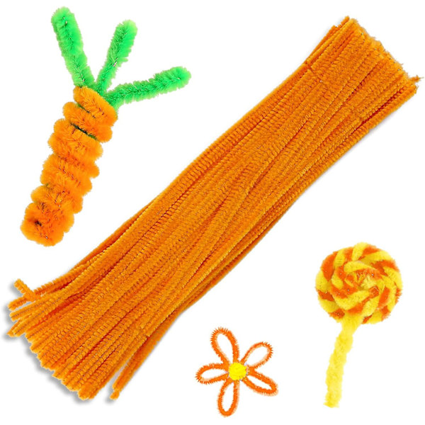 100 kpl Piipunpuhdistajia Chenille-varsia, Yksiväriset Piipunpuhdistajat Sarja Piipunpuhdistajien DIY-taiteen ja käsityötarvikkeiden koristeluun, Chenille-varret Piipunpuhdistajat (ora