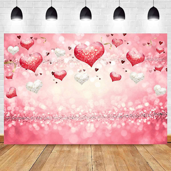 Ystävänpäivän Taustat Vaaleanpunainen Rakkaus Sydän Glitter Sekvenssit Bokeh Valokuvaustausta Hää 5x3ft Valokuvaustausta Vastasyntynyt Morsiussuihku Syntymäpäivä Pa