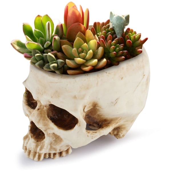 Resin Skull Flower Pot Skull Vase Hartsipäämalli Halloween-juhliin, kodin koristeisiin