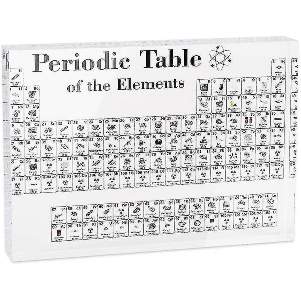 Periodiska systemet för de kemiska grundämnena gjorda av akryl, periodiska systemet representation, undervisningsverktyg kompatibelt med elever, lärare, gåva, handikapp
