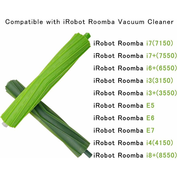 Gummibørster til iRobot Roomba i7 i7+ E5 E6 E7 støvsuger tilbehør (2 sæt)