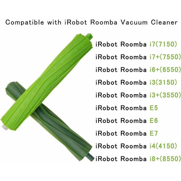 Gummiutbytesborstar lämpliga för iRobot Roomba i7 i7+ E5 E6 E7 dammsugartillbehör (2 set)