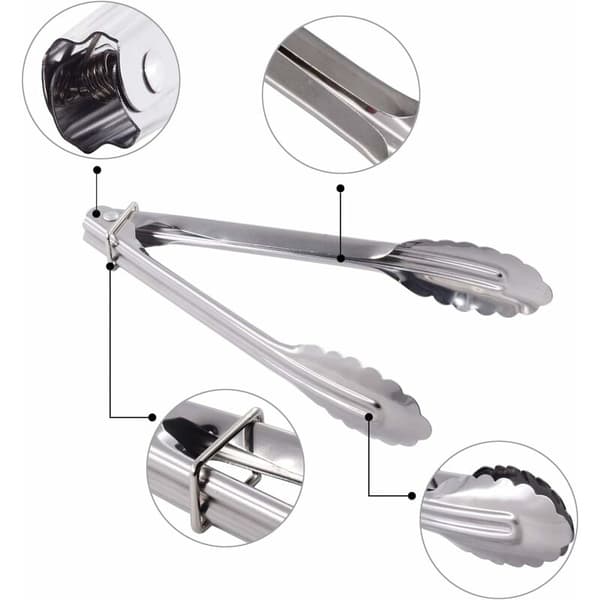 Salladstång i rostfritt stål, 3-pack (längd 7 tum 17 cm)