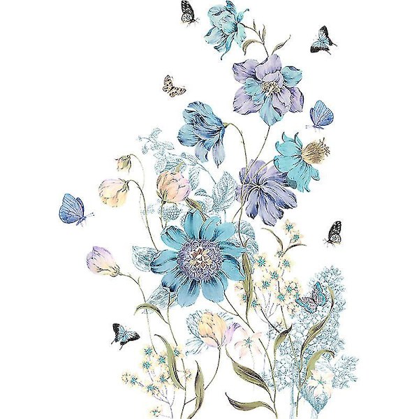 1 st PVC Lila Blommor Växt Väggklistermärken Hem Väggkonst Väggdekor