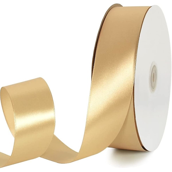 1-1/2 tum (40 mm) x 100 yards Guld Bred Satinband Solid Tygband för Presentinslagning Stolsband Alla hjärtans dag Bröllop Födelsedagsfest Dekoration