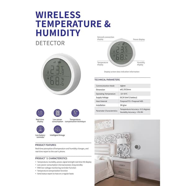 Inomhus hygrometer termometer Bluetooth temperatur hygrometer med appVit