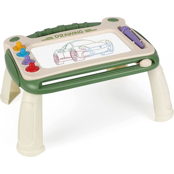 Magnetisk rittavla, skiss- och grafittiboardleksaker, pedagogiska leksaker för barn i åldrarna 1-3 år, födelsedagspresenter (grön)