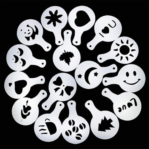 16 st Coffee Decoration Template Cappuccino Coffee Chocolate Art Template Dusting Template