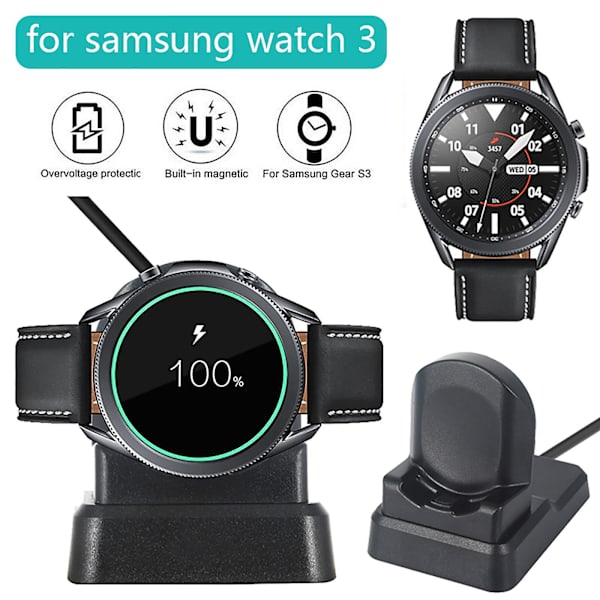 Trådlös laddningsstativ för Samsung Watch 3 - Svart