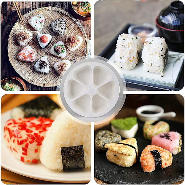 Sushi risbollform Bentoform Sushi risbollform Lämplig för restauranger, hem, kontor, camping (vit)