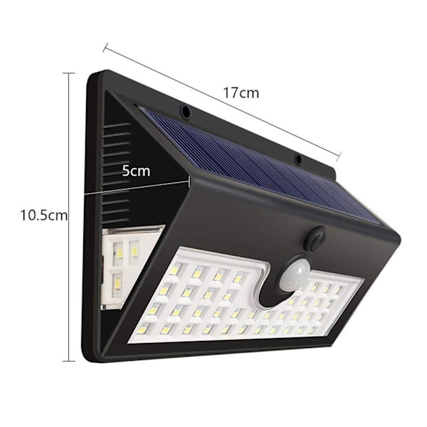 1 Pack 40 st LED 180° Rörelsesensor Utomhus Solcellslampa