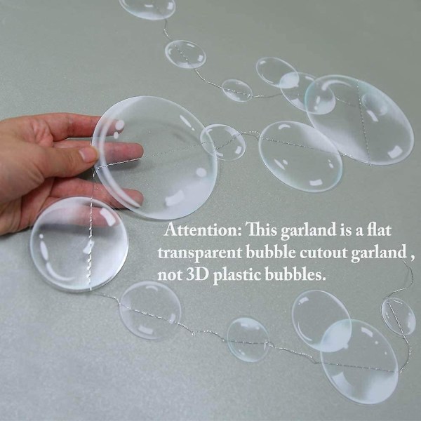 2m vita bubbelgirlander för dekorationer till Lilla sjöjungfrun-fest 2d bubbelgirlang hängande bubblor för festtillbehör