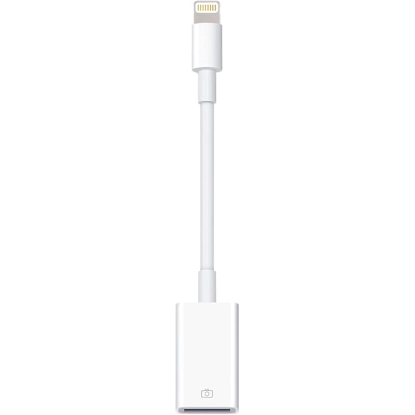 Lightning til USB kameraadapter Lightning hunn USB OTG kabeladapter for utvalgte iPhone, iPad modeller Støtter tilkobling av kamera, kortleser, USB-minnepenn