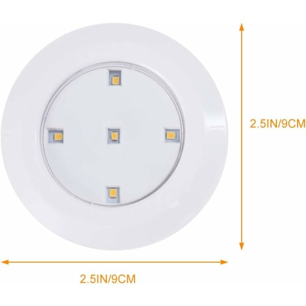 TTIO 3st Trådlös LED-bricka Light Fjärrkontroll Under skåpet Dimbara lampor för köksgarderob sovrum (vitt ljus utan batteri)