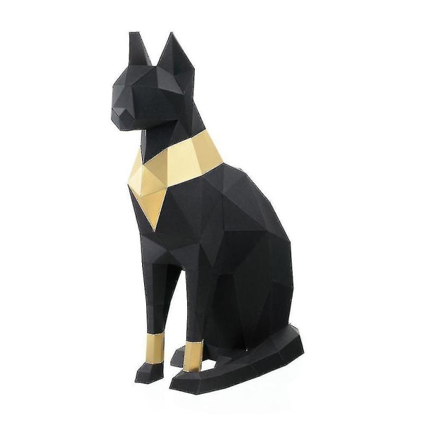 Qian Egyptian Cat God 3d Pappershantverk, söta djur Konst och hantverk Gör-det-själv-kit 3d Origami Paper Puzzle Art Craft Kit-9