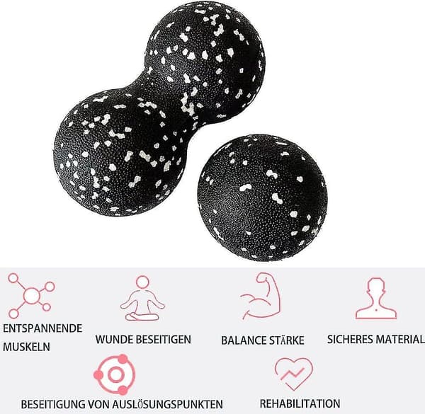 2st Set, Peanut Duo Massagebollar, Duoball 8cm & 16cm, För Self Myofascial Trigger Point Release