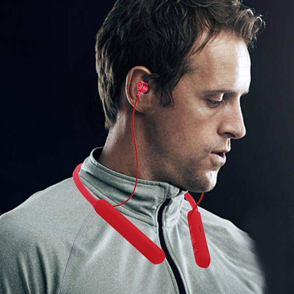 Bluetooth hörlurar Sporthängande hals Tung bas Superlång StandbyRöd