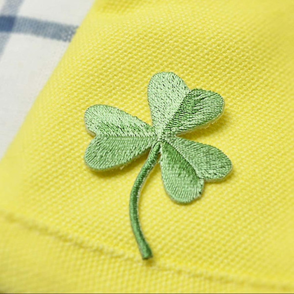 5 st irländska fyrklöver broderimönster St. Patrick japansk stil lyckobringande fyrklöver och järnsömnadsstil 1