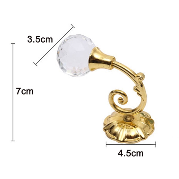 2 STK Klar krystal Curtain Wall Holder Kvast Gardin Tiebacks Kroge Gardiner Tiebacks Hæklet Tøj Frakke Hat Håndklædeholder Hanger, Sølv