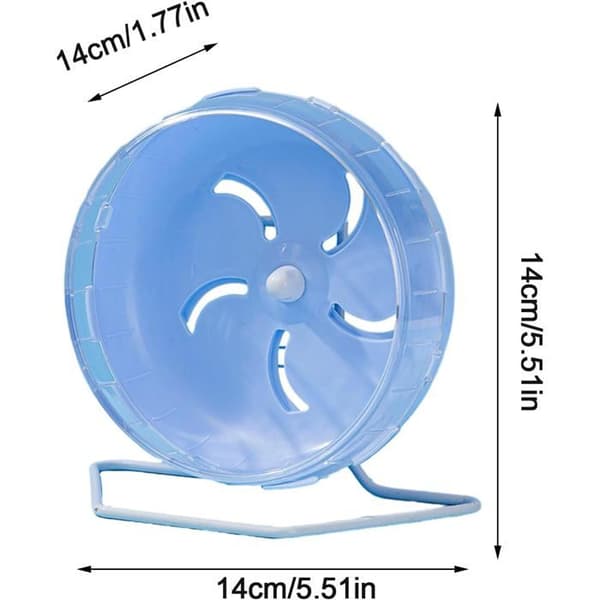 1 Hamsterhjul, tyst 38,9 dB, halkfri struktur, justerbart stöd, hållbar PVC, för smådjur.