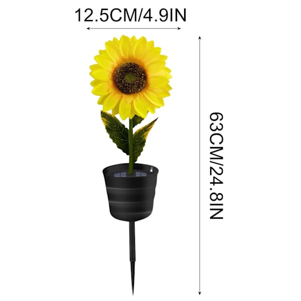 Solar Flower Lantern Solros Field Insert Lawn Garden LightBlack
