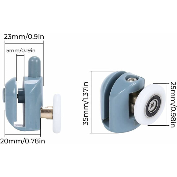 8 st Sliding Door Caster Upp och Ner Rullar Duschdörr Tillbehör för Badrumsdörr