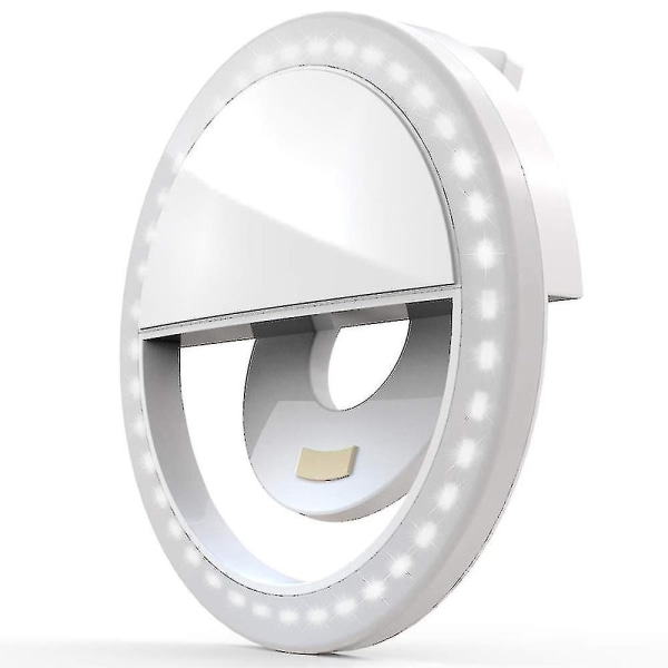 Selfie Ring Light Uppladdningsbar bärbar clip-on Selfie Fill Light med 36 LED Fo
